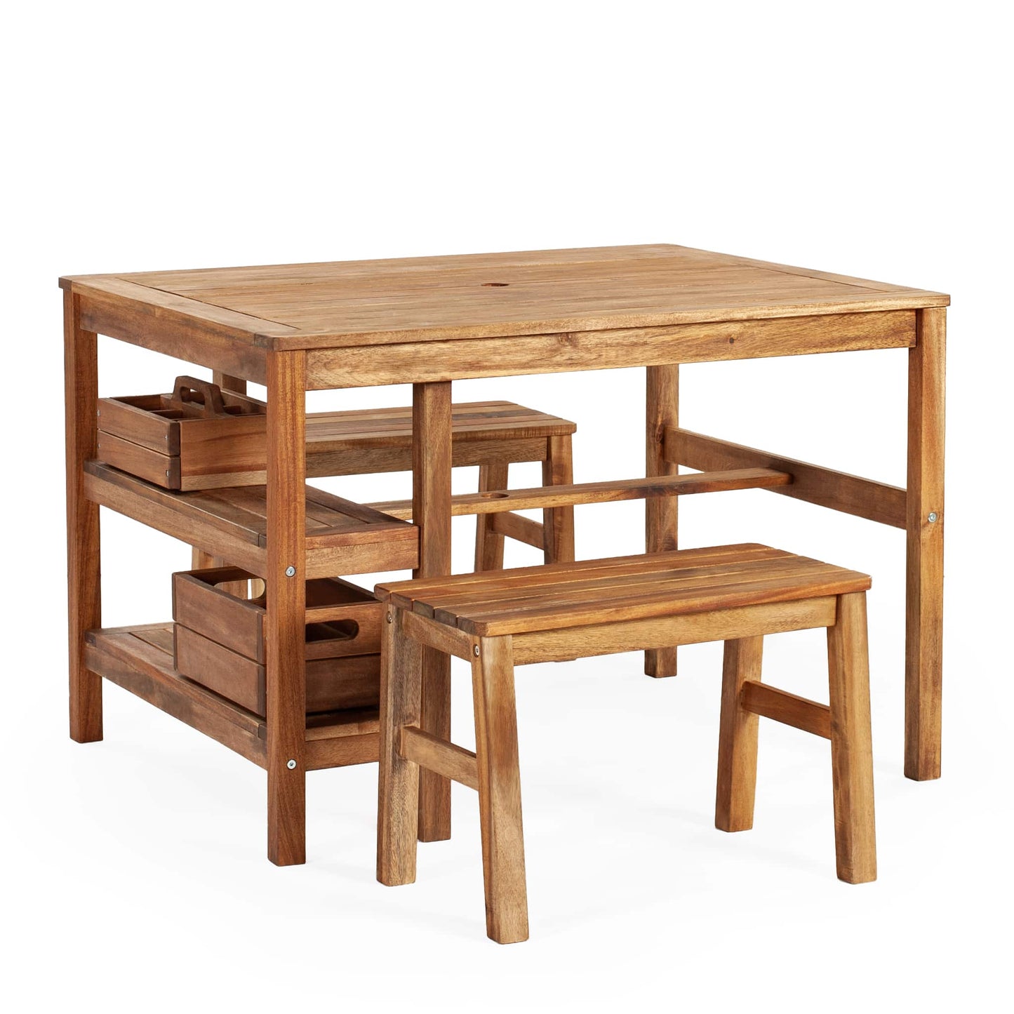 Martha Stewart Kids' Outdoor Craft Table, Benches and Umbrella Set